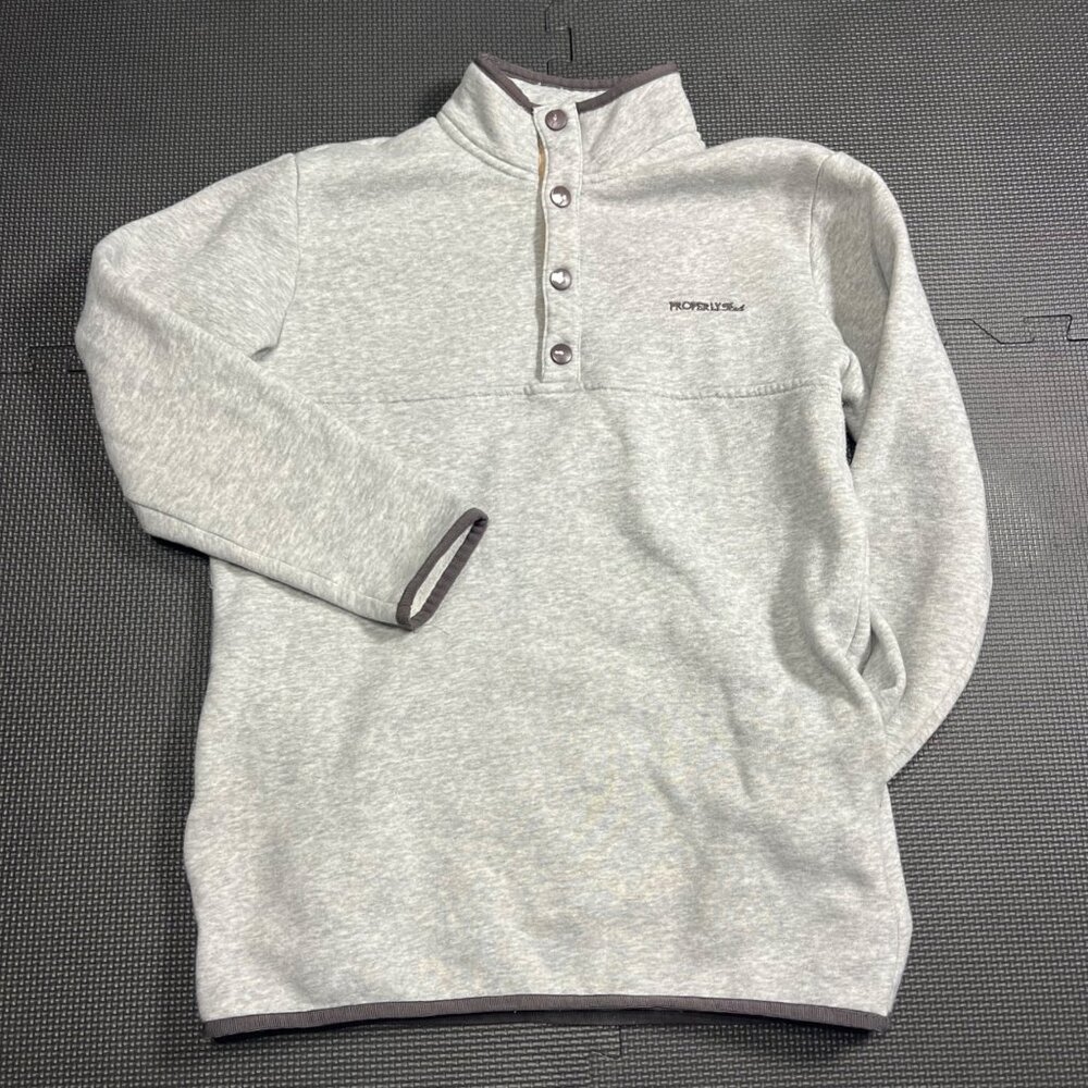Properly Tied Youth Large Gray Snap Pullover Sherpa-Lined Fleece (14-16)